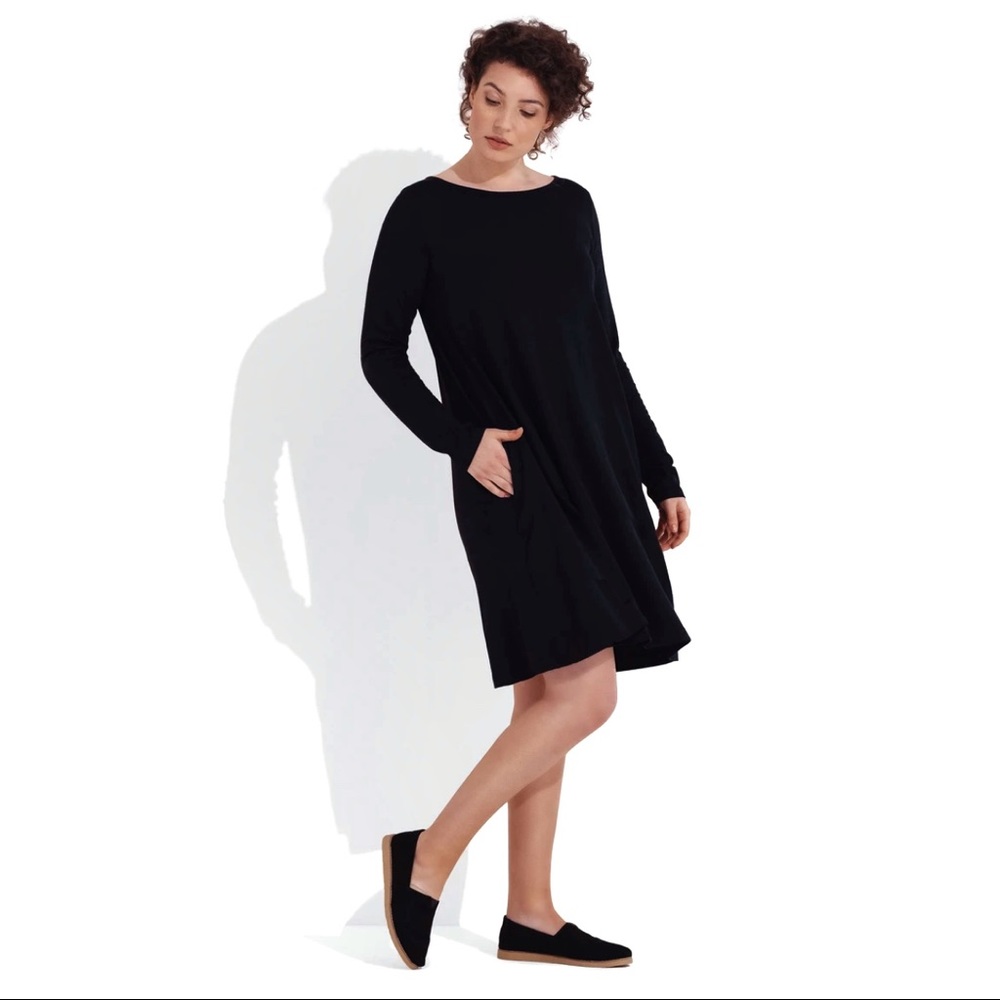 Wool& Black Rowena Swing Dress Long Size Small